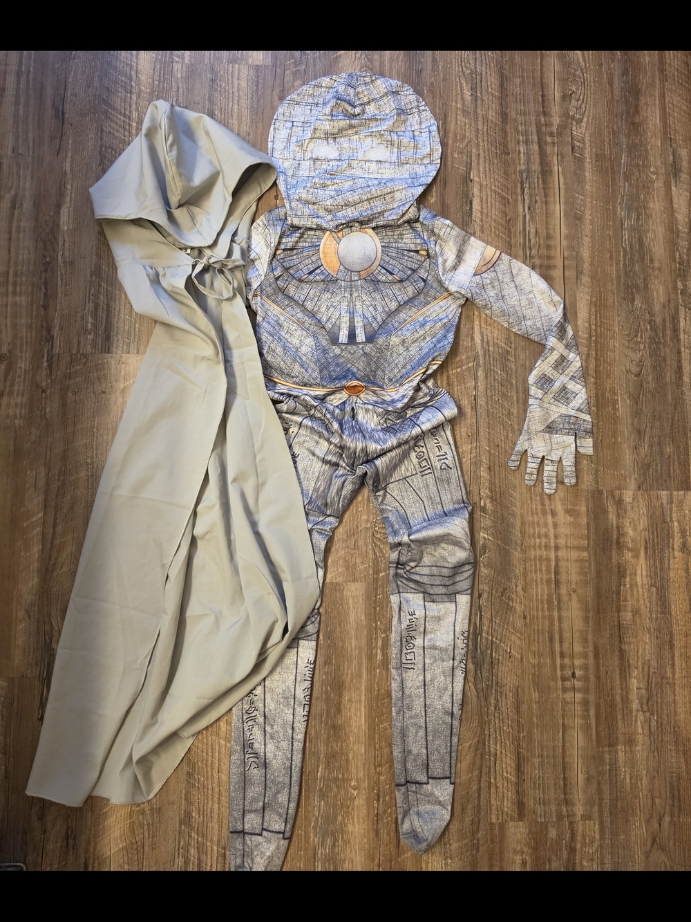 Marvel Moon Knight Costume Bodysuit & Hooded Cape Set – Kids Size 120 (US 5/6)